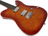 Suhr Select Modern T Mahogany Guitar, Honey Burst Burl - Humbucker Music