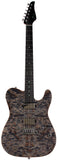 Suhr Select Modern T Mahogany Guitar, Trans Blue Denim Slate Burl