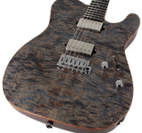 Suhr Select Modern T Mahogany Guitar, Trans Blue Denim Slate Burl