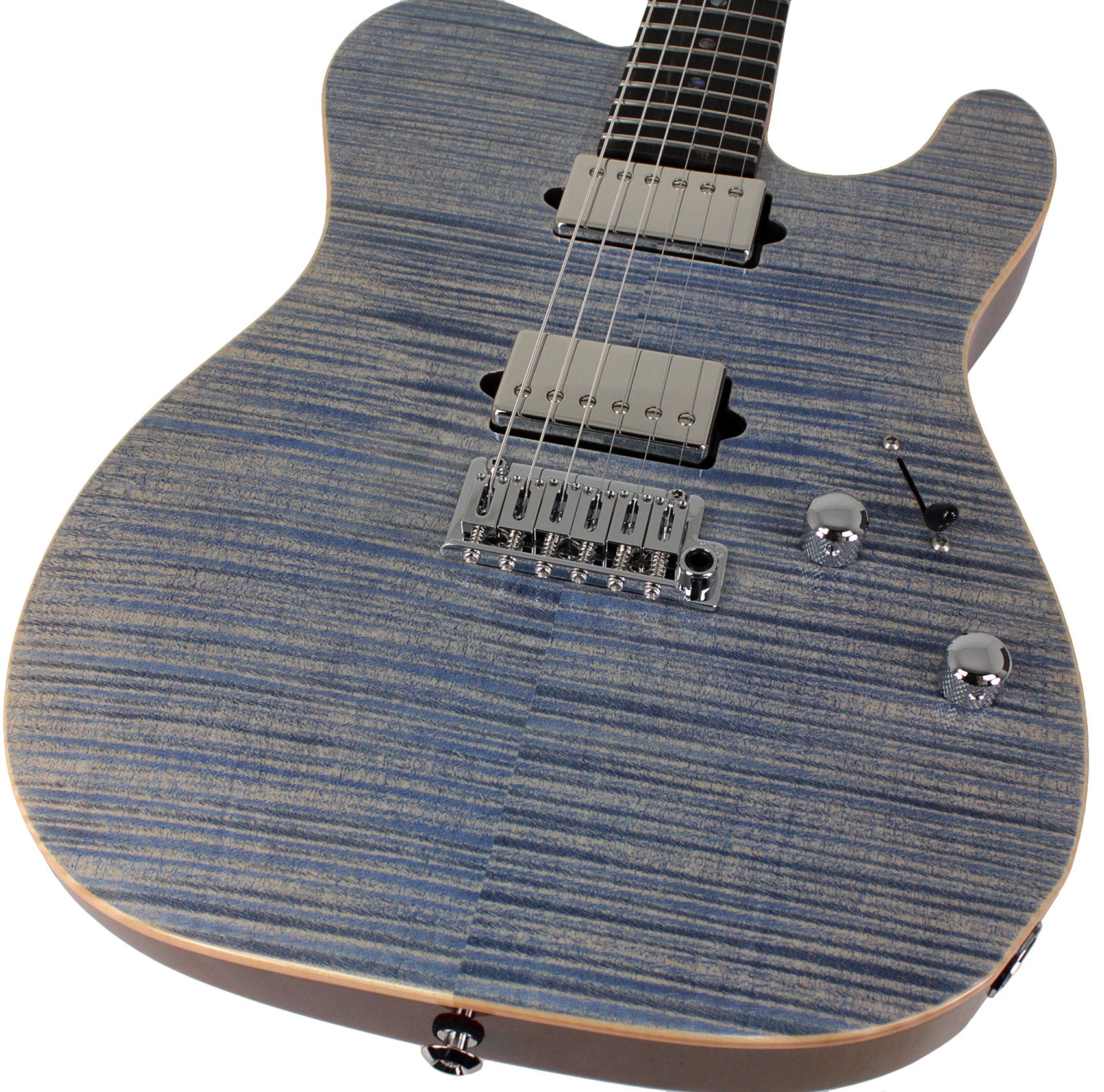 Suhr Select Modern T Mahogany Guitar, Trans Blue Denim Slate