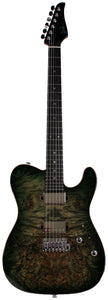 Suhr Select Modern T Mahogany Guitar, Burl, Faded Trans Green Burst
