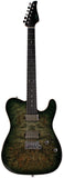 Suhr Select Modern T Mahogany Guitar, Faded Trans Green Burst Burl