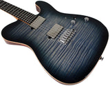 Suhr Select Modern T Mahogany Guitar, Faded Trans Whale Blue Burst