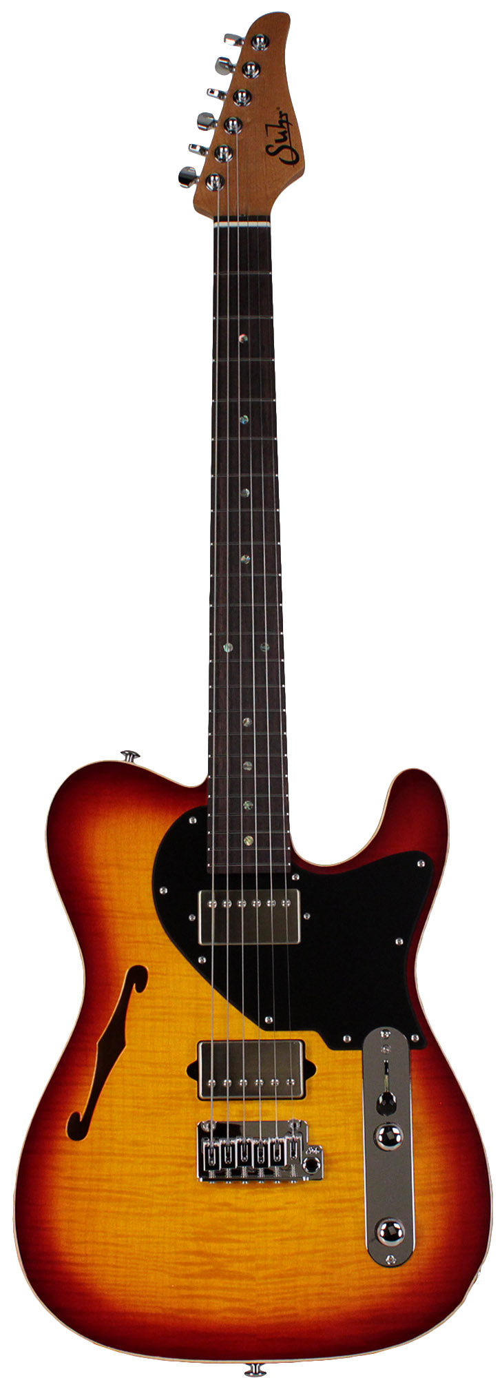 Suhr Select Alt T Guitar, Aged Cherry Burst, Black PG | Humbucker