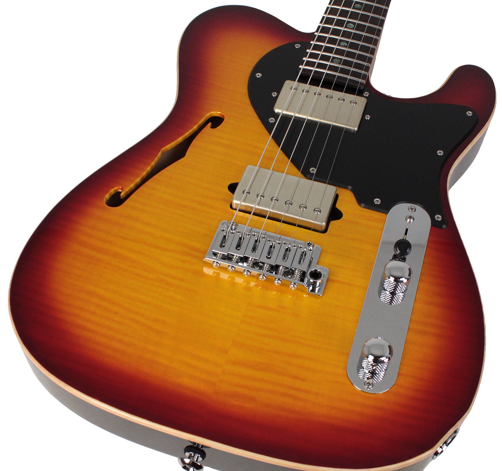 Suhr Select Alt T Guitar, Aged Cherry Burst, Black PG | Humbucker