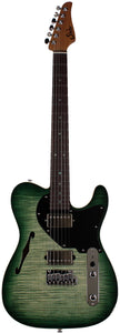 Suhr Select Alt T Guitar, Faded Trans Green Burst, Black PG