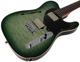 Suhr Select Alt T Guitar, Faded Trans Green Burst, Black PG