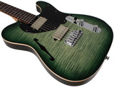 Suhr Select Alt T Guitar, Faded Trans Green Burst, Black PG