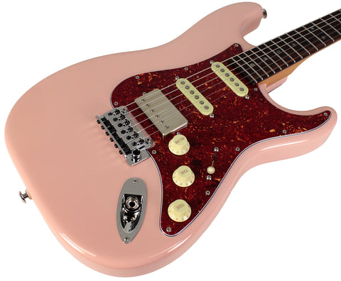 Suhr Select Classic S HSS Guitar, Roasted Neck, Shell Pink, Tortoise Shell