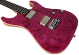 Suhr Select Standard Mahogany HH Guitar, Quilt Magenta Pink Stain - Humbucker Music