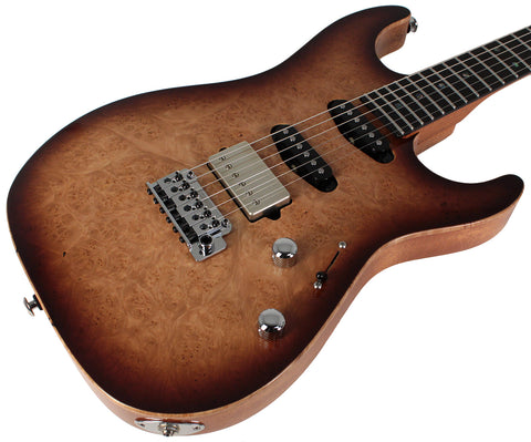 Suhr Select Standard Mahogany Guitar, Burl Natural Burst