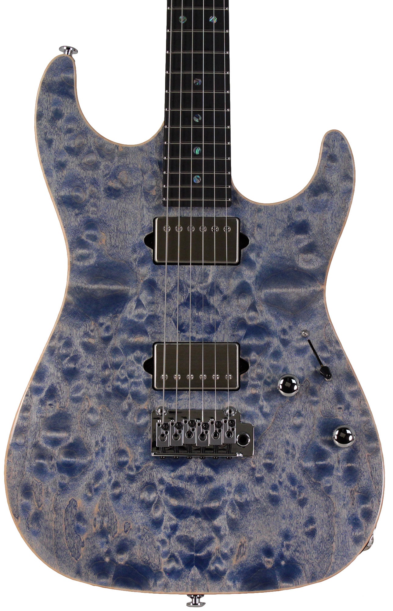 Suhr Select Standard Mahogany HH Guitar, Quilt Trans Blue Denim
