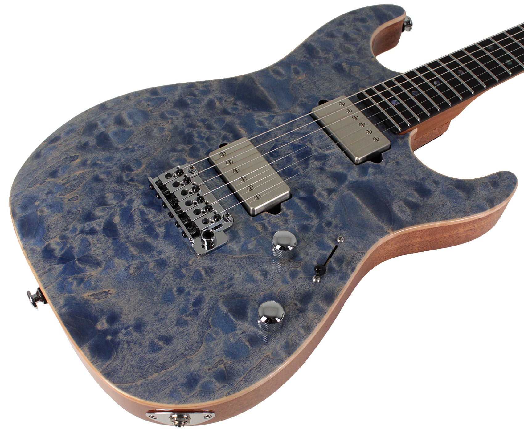 Suhr Select Standard Mahogany HH Guitar, Quilt Trans Blue Denim
