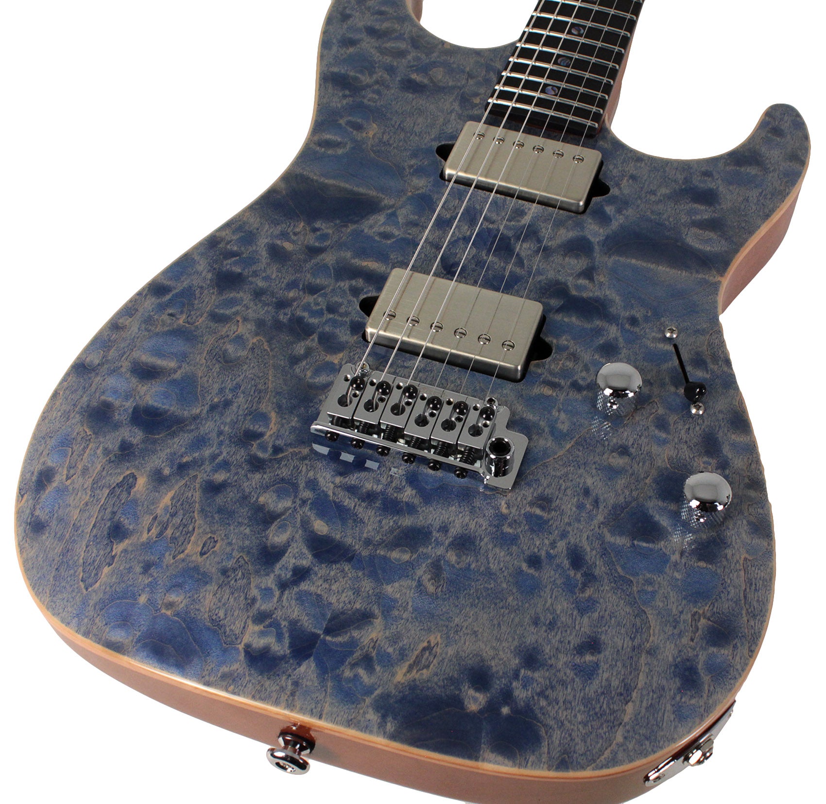 Suhr Select Standard Mahogany HH Guitar, Quilt Trans Blue Denim
