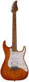 Suhr Standard Plus Guitar, Trans Honey Amber Burst, Roasted Maple