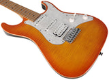 Suhr Standard Plus Guitar, Trans Honey Amber Burst, Roasted Maple - Humbucker Music