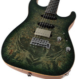 Suhr Select Standard Mahogany Guitar, Burl Faded Trans Green Burst