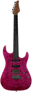 Suhr Select Standard Mahogany Guitar, Quilted Magenta Pink Stain