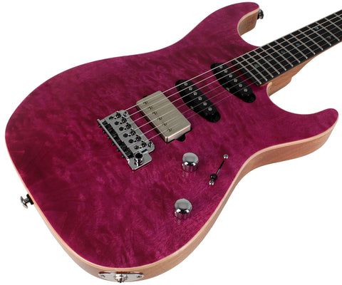 Suhr Select Standard Mahogany Guitar, Quilted Magenta Pink Stain