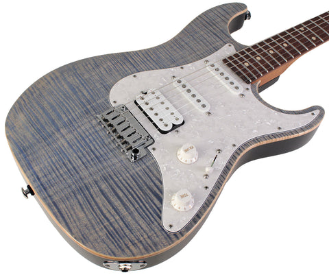 Suhr Standard Plus Guitar, Trans Blue Denim Slate, Pau Ferro