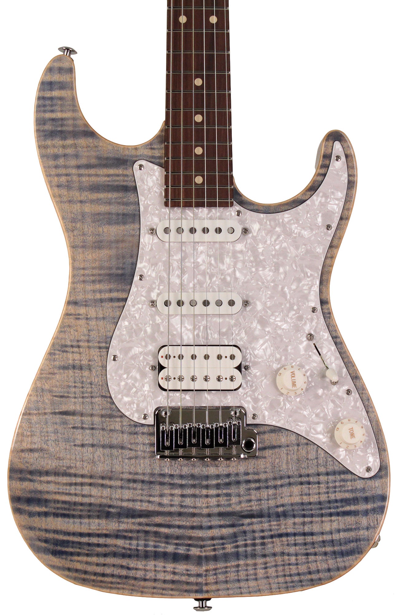 Suhr Standard Plus Guitar, Trans Blue Denim Slate, Pau Ferro