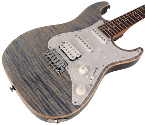 Suhr Standard Plus Guitar, Trans Blue Denim Slate, Pau Ferro