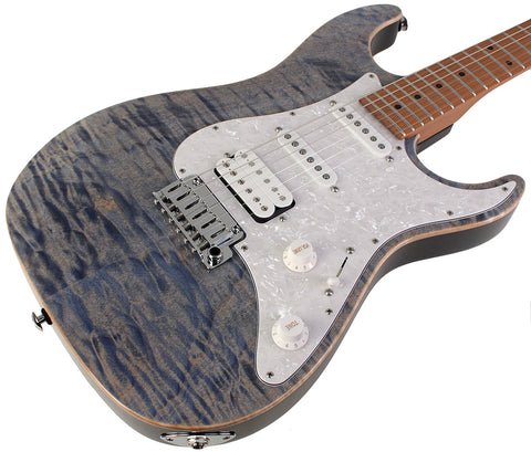 Suhr Standard Plus Guitar, Trans Blue Denim Slate, Maple