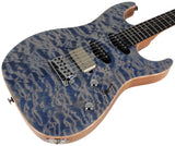 Suhr Select Standard Mahogany Guitar, Quilted Trans Blue Denim Slate