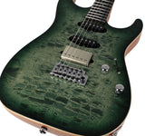 Suhr Select Standard Mahogany Guitar, Quilted Faded Trans Green Burst