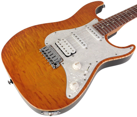 Suhr Standard Plus Guitar, Trans Honey Amber Burst, Pau Ferro