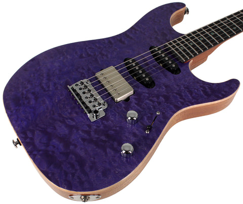 Suhr Select Standard Mahogany Guitar, Quilted Trans Purple