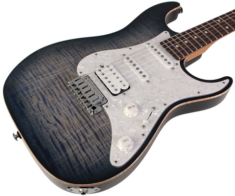 Suhr Standard Plus Guitar, Trans Whale Blue Burst, Pau Ferro