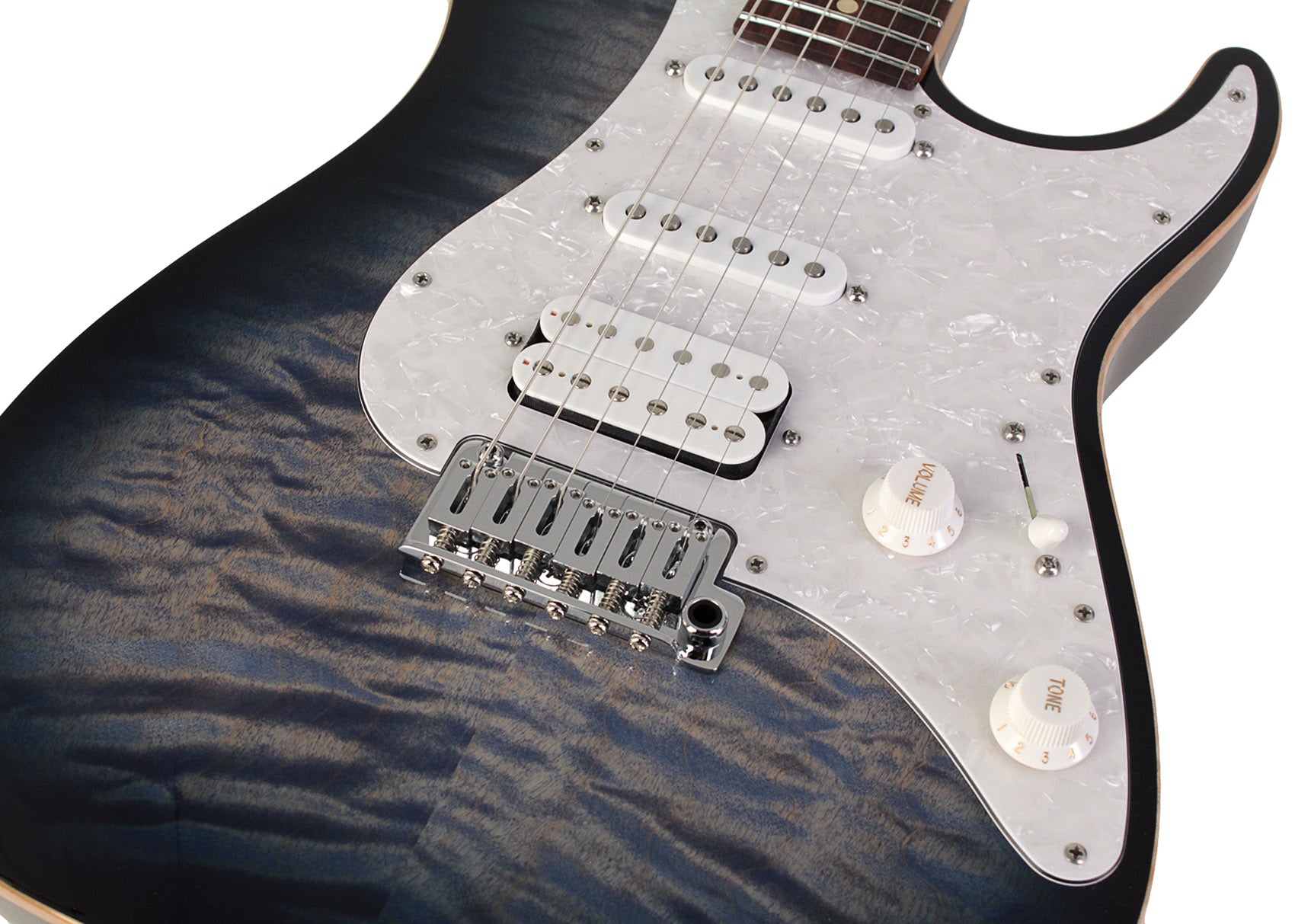 Suhr Standard Plus Guitar, Trans Whale Blue Burst, Pau Ferro