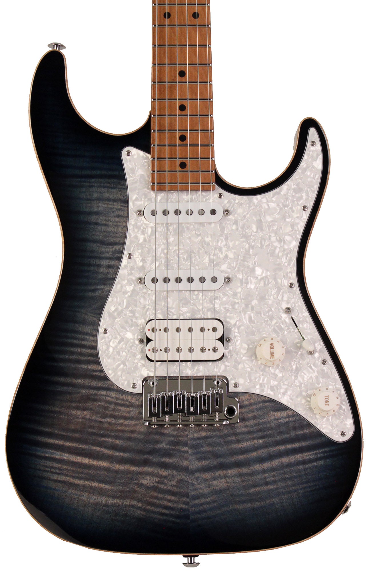 Suhr Standard Plus Guitar, Trans Whale Blue Burst, Roasted
