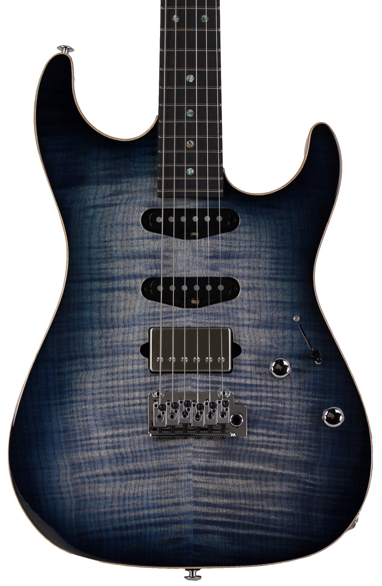 Suhr Select Standard Mahogany Guitar, Faded Trans Whale Blue Burst