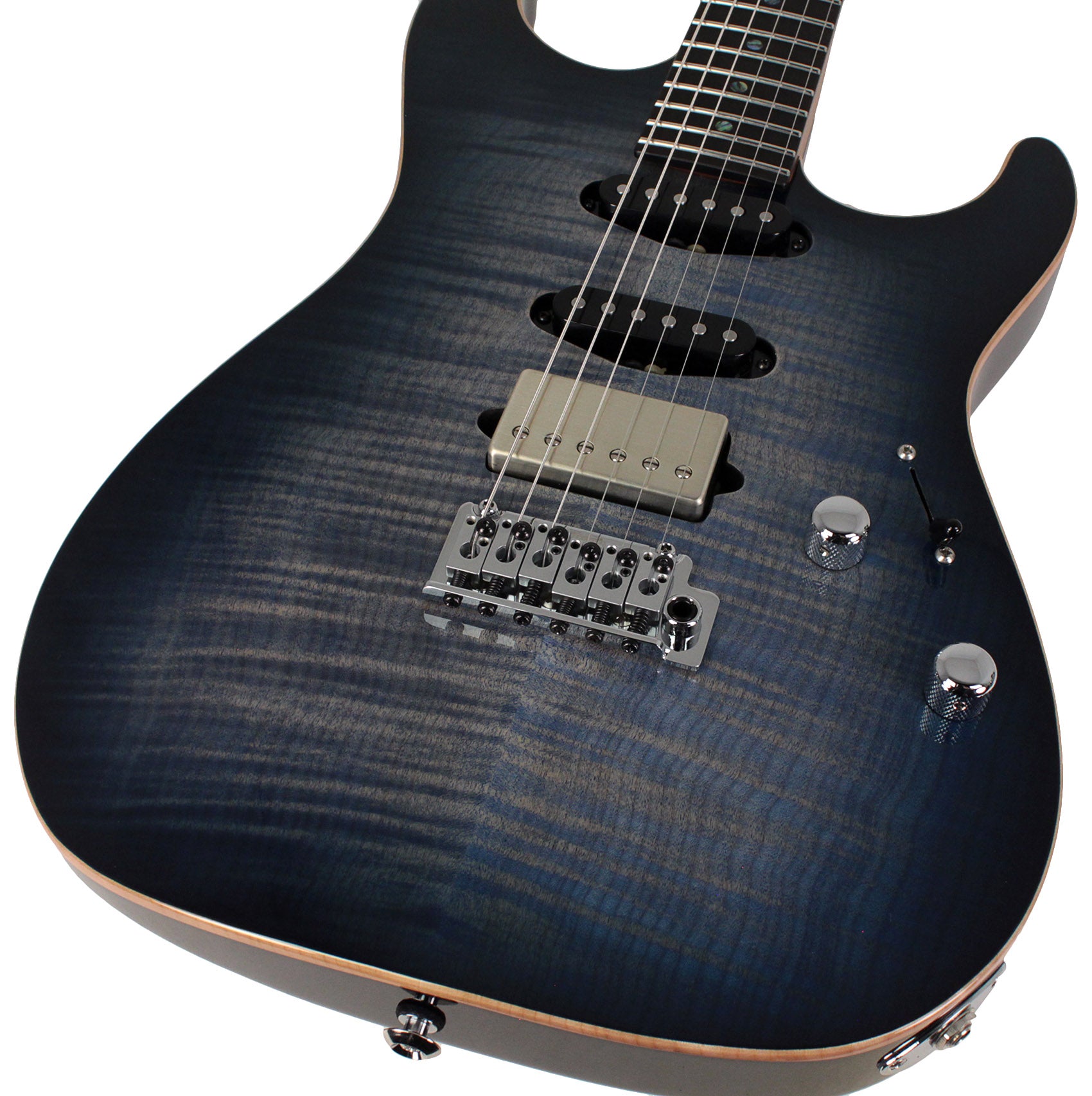 Suhr Select Standard Mahogany Guitar, Faded Trans Whale Blue Burst