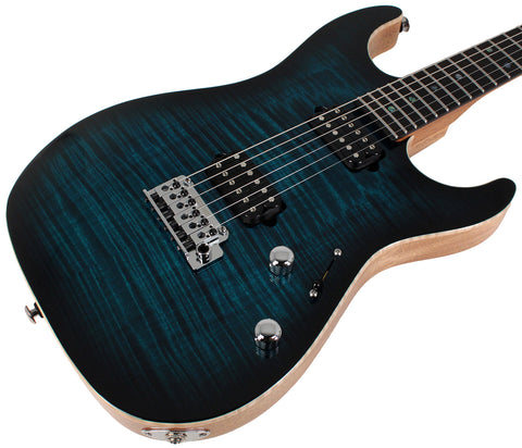 Suhr Select Standard Mahogany HH Guitar, Trans Teal Burst - Humbucker Music