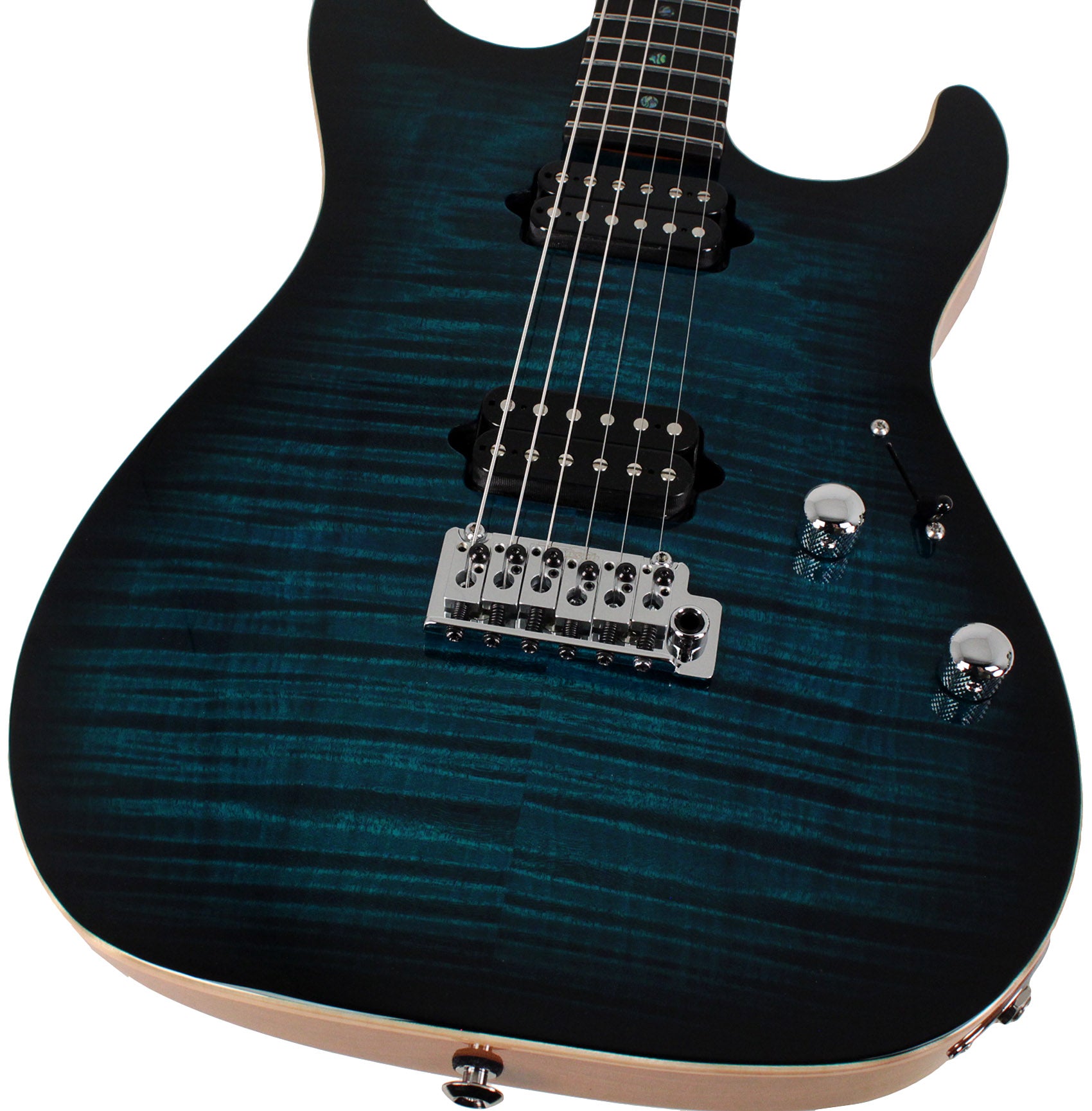 Suhr Select Standard Mahogany HH Guitar, Trans Teal Burst