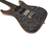 Suhr Select Standard Mahogany Guitar, Burl Trans Blue Denim Slate - Humbucker Music