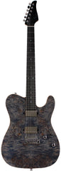 Suhr Select Modern T Mahogany Guitar, Trans Blue Denim Slate Burl