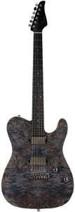 Suhr Select Modern T Mahogany Guitar, Trans Blue Denim Slate Burl