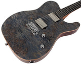 Suhr Select Modern T Mahogany Guitar, Trans Blue Denim Slate Burl