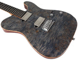 Suhr Select Modern T Mahogany Guitar, Trans Blue Denim Slate Burl