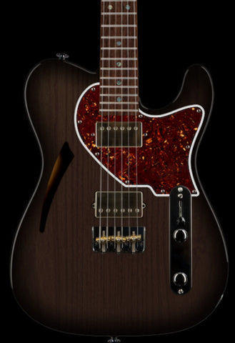 Suhr Select Alt T Cat's Eye Guitar, Trans Black Burst, Tortoise Shell