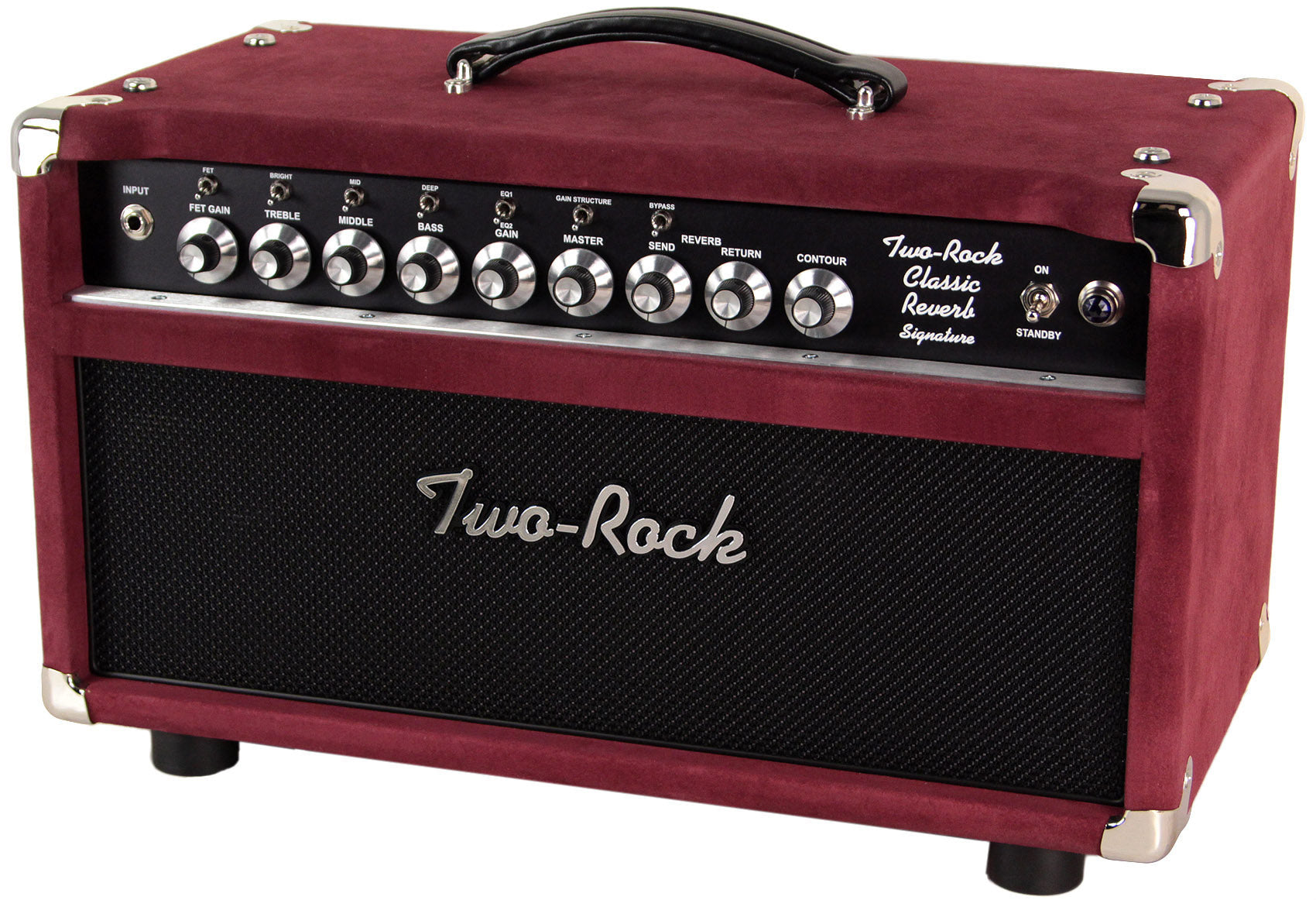 Two-Rock Classic Reverb Signature 100/50 Head, 2x12 Cab, Burgundy Sued ...