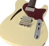 Suhr Select Alt T Cat's Eye Guitar, Vintage White, Tortoise Shell - Humbucker Music