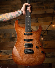 Suhr Select Standard Plus Mahogany Guitar, Burl Maple, Natural Burst