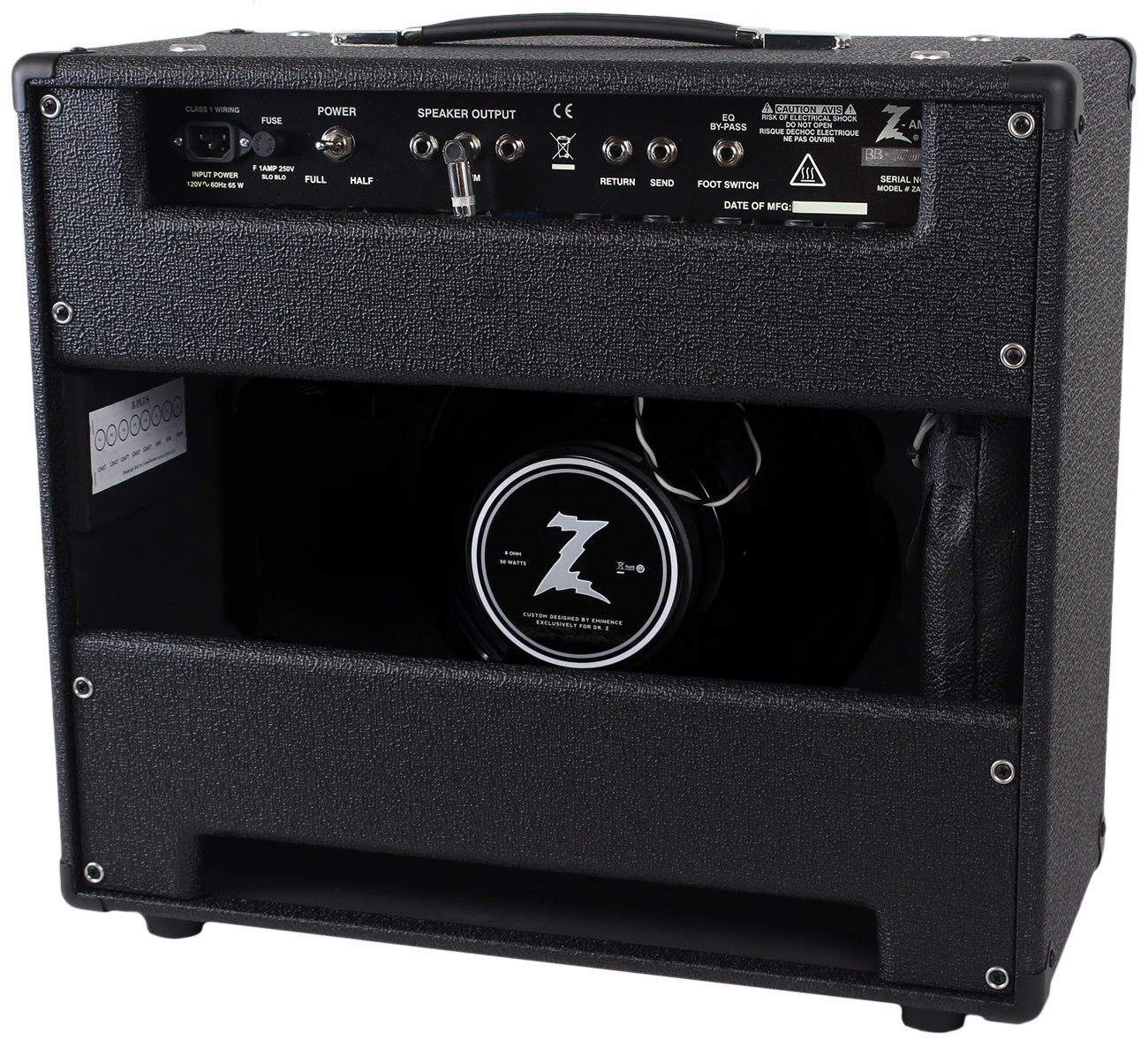Dr. Z Z-Plus 1x12 Lite Cab Combo, Black, Black Grille | Humbucker