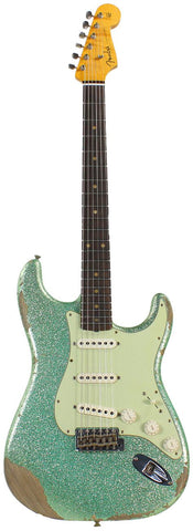 Fender Custom Shop 60s Heavy Relic Compound Radius Strat - Sea Foam Green Sparkle - NAMM