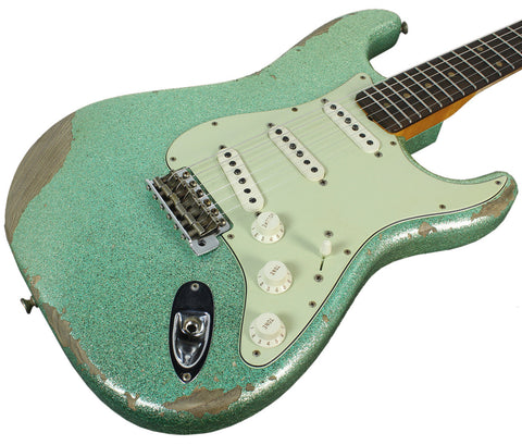 Fender Custom Shop 60s Heavy Relic Compound Radius Strat - Sea Foam Green Sparkle - NAMM